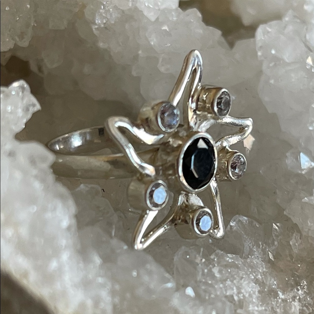 ⭐️ Black Onyx Sterling Silver Ring - Picture 3 of 10